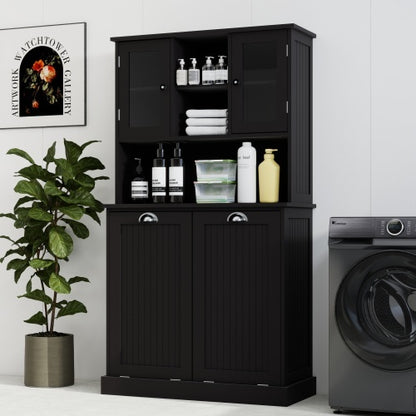 2-Compartment Laundry Cabinet with Tilt-Out Baskets | Viva
