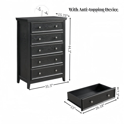 Viva Elite Elegant Fiberboard 5-Drawer Vanity Collection - The Future of Stylish Functionality