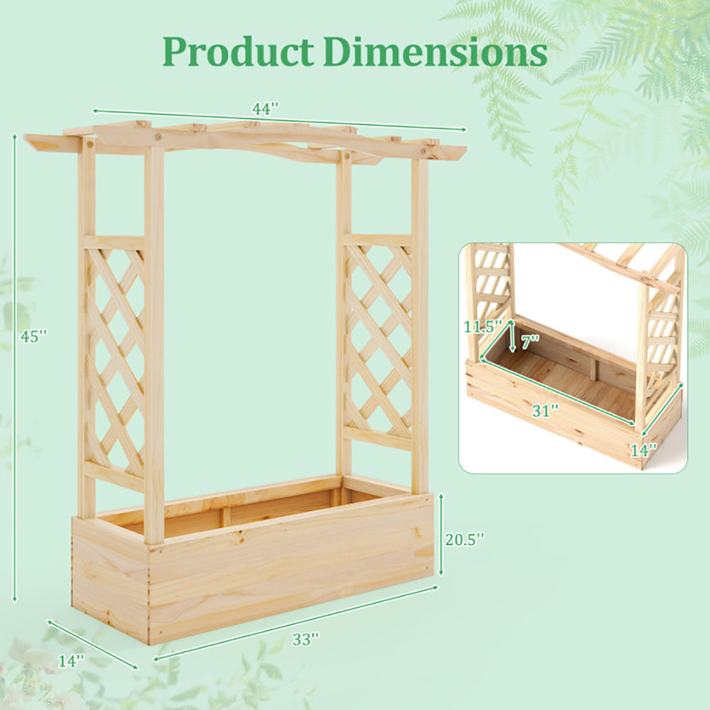 Viva Atelier Gaia Elevated Garden Planter with Trellis & Canopy