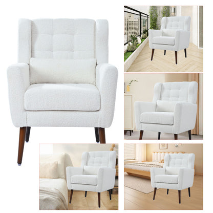 White Teddy Upholstered Armchair | Viva Cozy Luxe