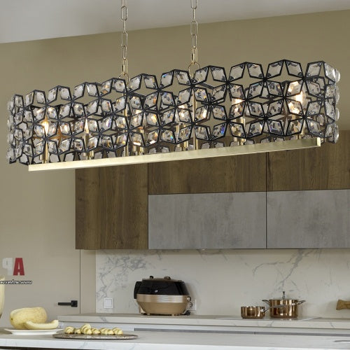 Modern Champagne Gold Oval Crystal Chandelier – A Statement of Luxury and Elegance