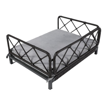 Black Rattan-Style Pet Sofa | Viva Atelier Fido