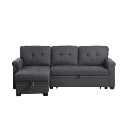 Viva Elite Slate Dark Gray Linen Sleeper Sectional Sofa - The Future of Versatile Luxury