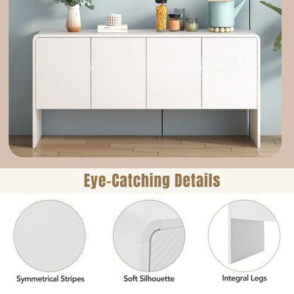 Seren White 60-Inch Minimalist Sideboard | Viva