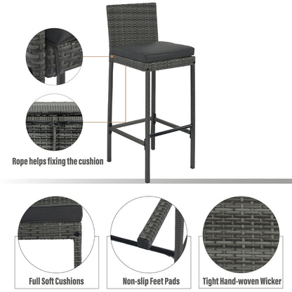 Viva Outdoor Collection: 5-Piece Wicker Patio Bar Set
