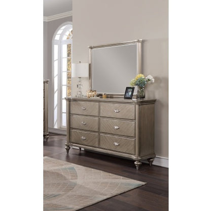 Viva Elite Champagne Silver Dresser with Mirror - Antique Elegance