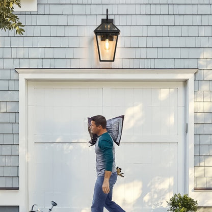 Viva Elite Outdoor Wall Lanterns - 2-Pack Waterproof Black Farmhouse Sconces