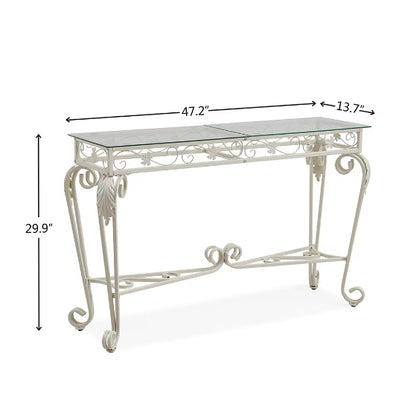 Modern Tempered Glass Metal Frame Table – Elegant & Durable Design
