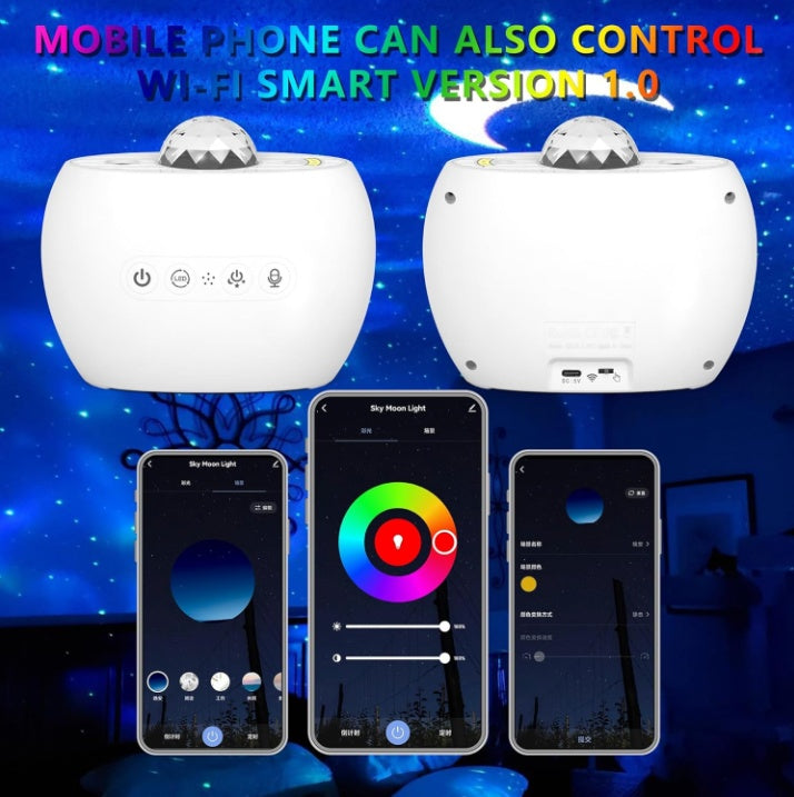 Relic Moon Lamp – Celestial Galaxy Projector with Bluetooth Speakers & Northern Lights Display