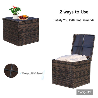 Brown Wicker Patio Storage Box | Viva Aria