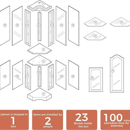 Viva Aurora Corner Curio Cabinet