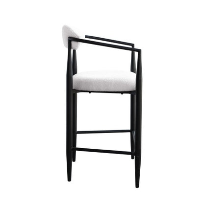 Black & White Bouclé Bar Stools, Set of 2 | Viva Léonie