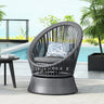 Modern Gray Wicker Lounge Chair | Stylish Rattan & Iron Frame for Indoor & Outdoor Relaxation
