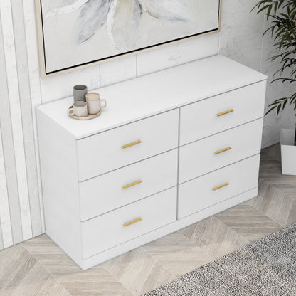 Viva Elite Modern White 6-Drawer Vanity Console - The Future of Minimalist Sophistication
