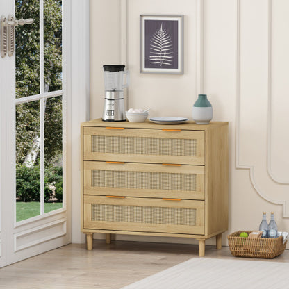 Viva Solana Rattan Storage Cabinet – Natural Texture, Modern Form