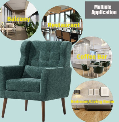 Black-Green Upholstered Lounge Chair | Viva