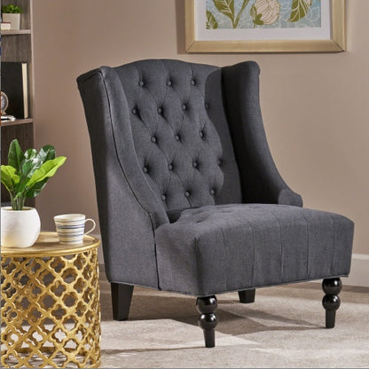 Charcoal High-Back Club Chair | Viva