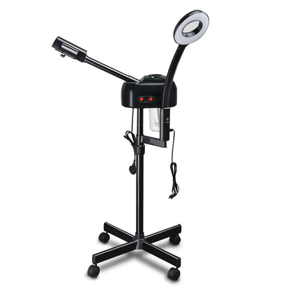 floor-standing LED magnifying lamp for hands-free close-up lighting