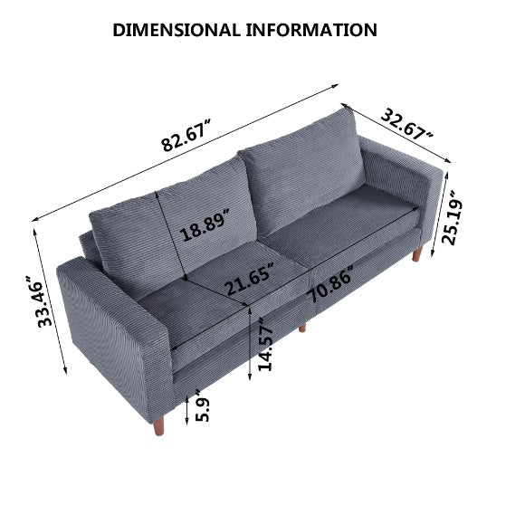 Viva Solène Grey Linen Sofa