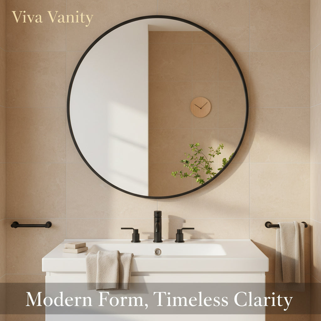 round wall mirror black & gold 20 24 & 30 for bedrooms