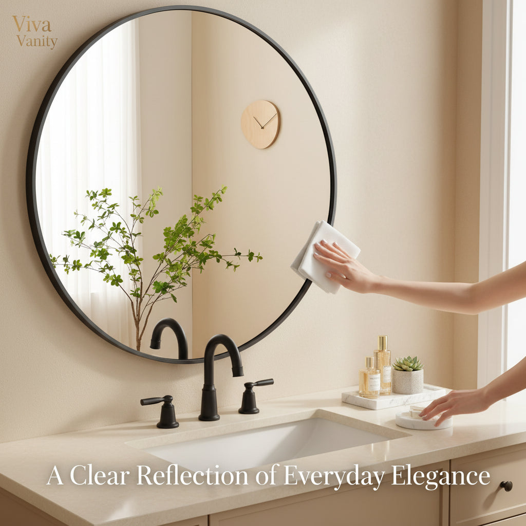 round wall mirror black & gold 20 24 & 30 wall styling view