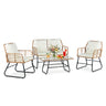Outdoor Four-piece Garden Furniture Set, Rattan Garden Set, Equipped With Thick Interlayer Structure Cushions, Deep-set All-weather Rattan Sofa
