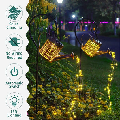 Solar Watering Can String Lights - LED Garden Decor (2-Pack)