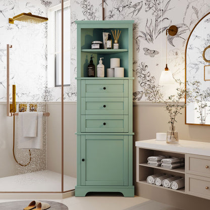 Green Triangular Tall Storage Cabinet | Viva Émeraude