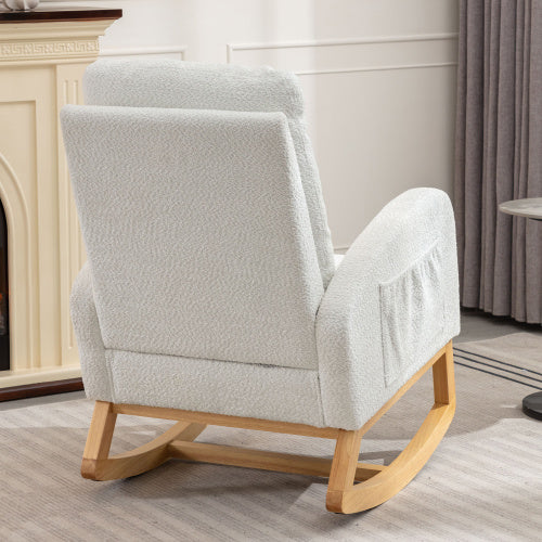 White Rocking Chair & Ottoman Set | Viva Elara