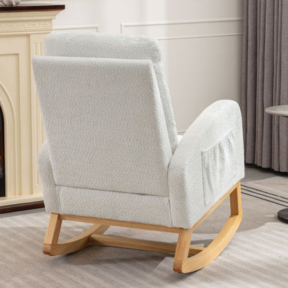 White Rocking Chair & Ottoman Set | Viva Elara