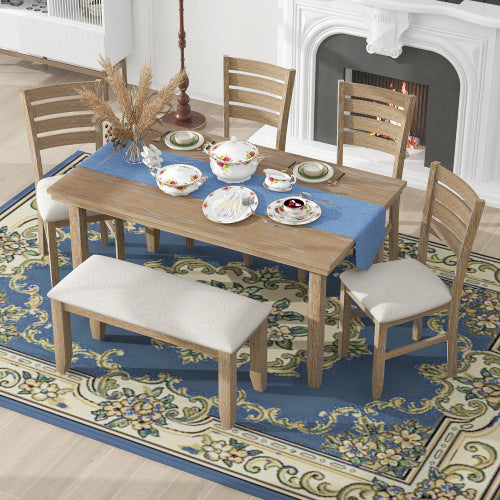 The Viva 6-Piece Wood Dining Set – Where City Living Meets Farmhouse Warmth