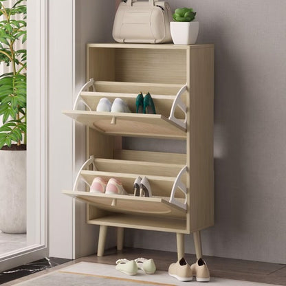 Viva Essentials – 2-Flip Rattan Shoe Cabinet with High Legs