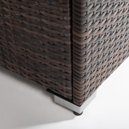 outdoor fire pit table shown with everyday use details