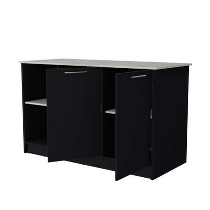 Viva Noir Onyx Double-Door Kitchen Island Cabinet