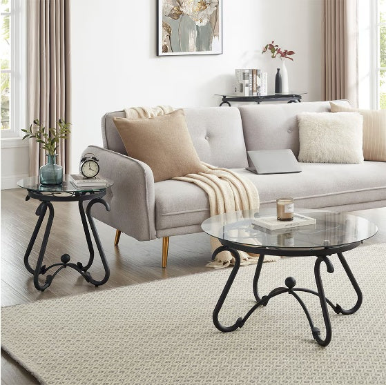 Viva Living Series – The 2-Piece Glass Table Set for Curated Simplicity