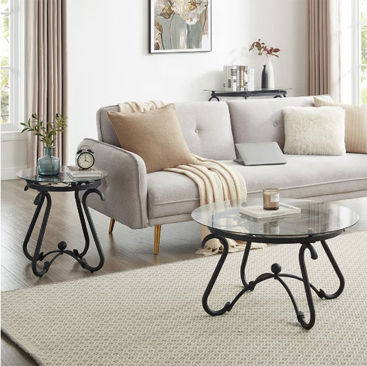 Viva Living Series – The 2-Piece Glass Table Set for Curated Simplicity