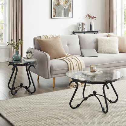 Viva Living Series – The 2-Piece Glass Table Set for Curated Simplicity