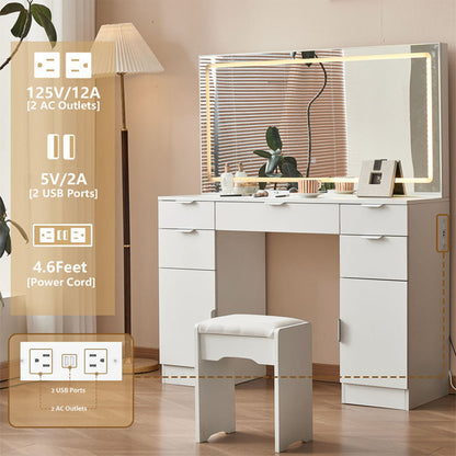 Viva Elite Modern Professional Vanity Set with 3-Mode LED Mirror - The Future of Executive Beauty