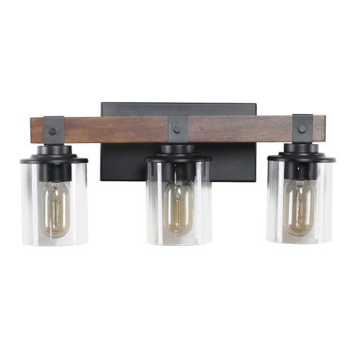 Vintage 3-Lamp Farmhouse Bathroom Wall Sconce – Rustic Charm for Your Home