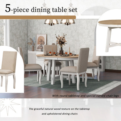 The Viva 5-Piece Farmhouse Dining Set – Where Rustic Charm Meets Urban Sophistication