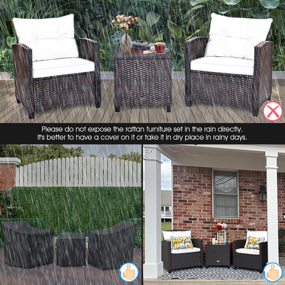 🌿 Viva Sorella 3-Piece Rattan Patio Set – Elevated Outdoor Living, Effortlessly
