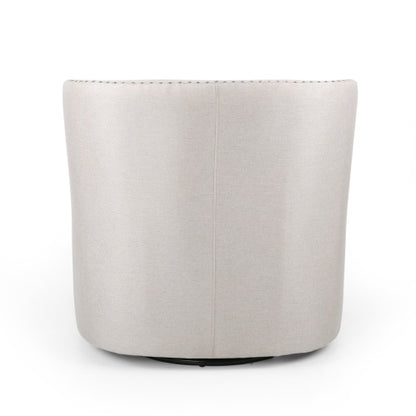 Wheat Linen-Upholstered Swivel Club Chair | Viva