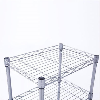 Rectangular Four Story Household Storage Rack, Silver Gray