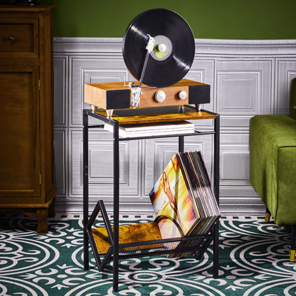 3-Tier Record Player Stand with Vinyl Storage | Viva