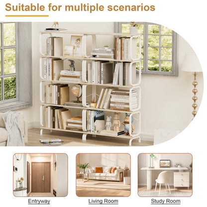 5-tier industrial bookshelf for bedroom organization