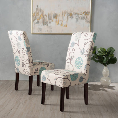 White & Blue Upholstered Dining Chair | Viva Sienna