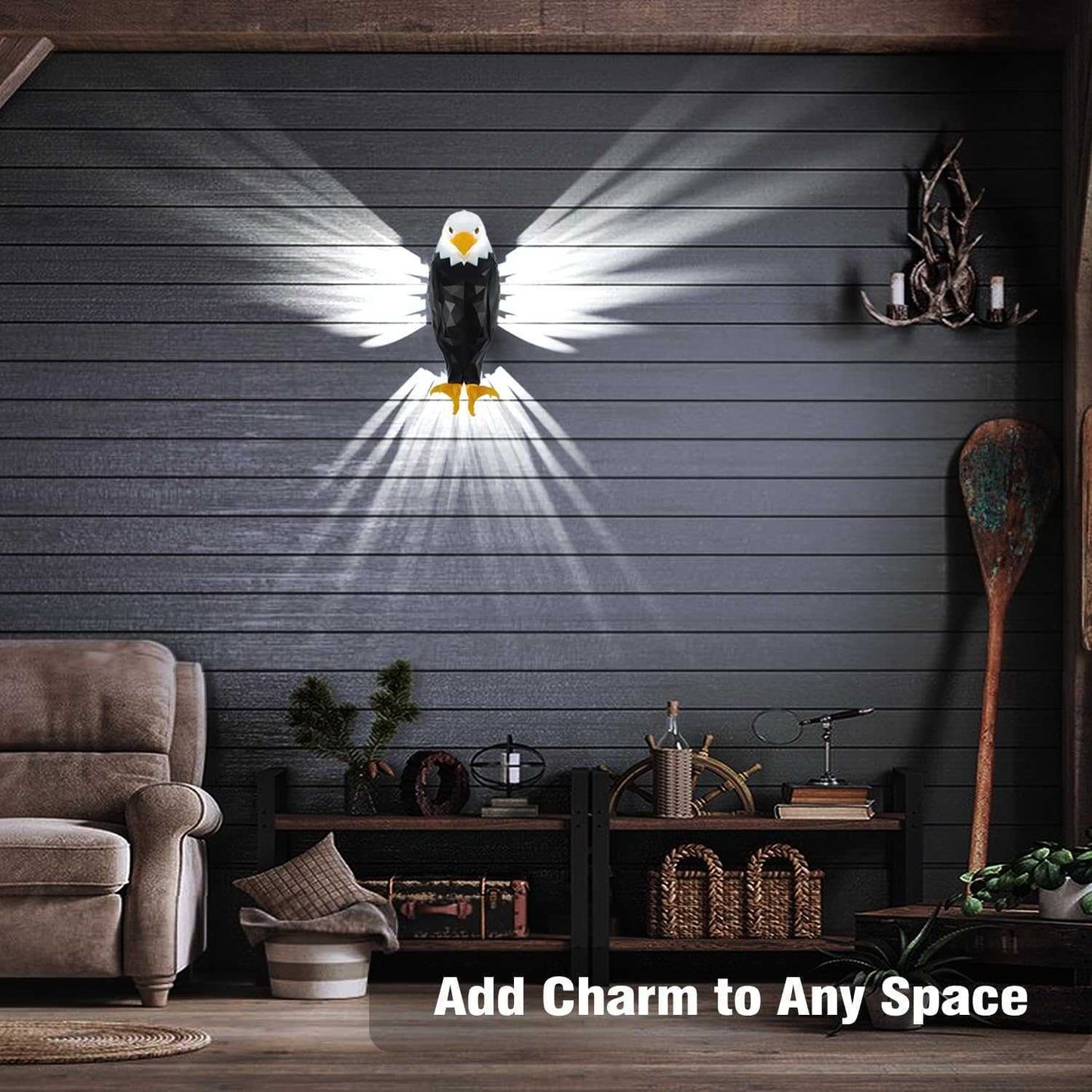 Bald Eagle Wall Light – American Eagle Night Light with Remote Control
