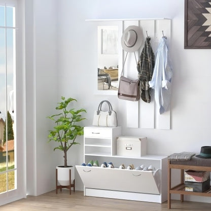 Viva Elite Entryway Command Center - Multi-Functional Cabinet with Mirror