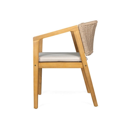 Viva Terrace Collection: The Marlowe Acacia Wood Rope-Back Chairs (Set of 2)