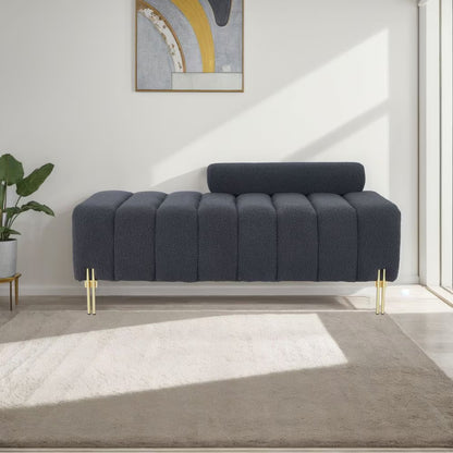 Gray Velvet Storage Bench | Viva Élan